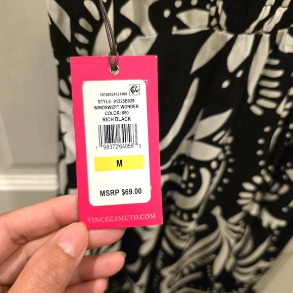 Vince Camuto Black and White Floral Maxi Dress In Size (M) - Picture 5 of 8
